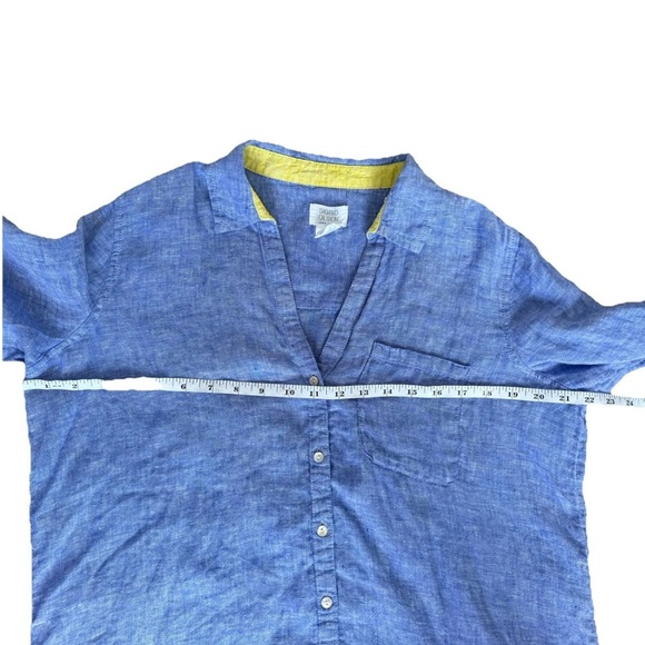 Sigrid Olsen Linen Shirt SM Blue Button Front Lagenlook Resort Coastal Chic - Picture 5 of 8